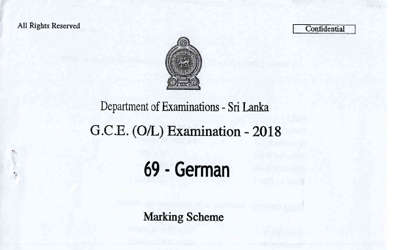 2018 G.C.E O/L German Language Full Marking Scheme (English Medium)