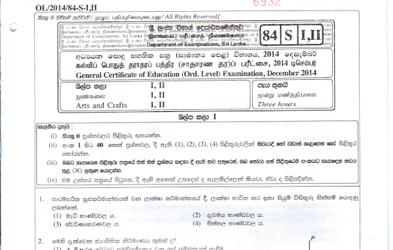 2014 G.C.E O/L Arts & Crafts Paper I & II (Sinhala Medium)