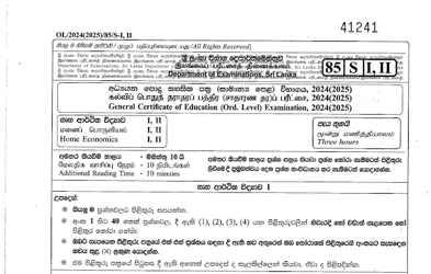 2024 G.C.E O/L Home Economics Paper & Answers (Sinhala Medium)