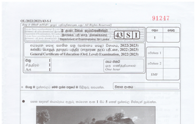 2022 G.C.E O/L Art Paper I & II (Sinhala Medium)