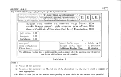 2020 G.C.E O/L Buddhism Paper III (English Medium) thumbnail