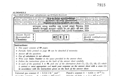 2024 A/L Chemistry Paper & Answers (English Medium)