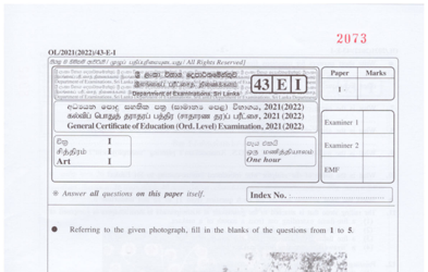 2021 G.C.E O/L Art Paper III (English Medium) thumbnail