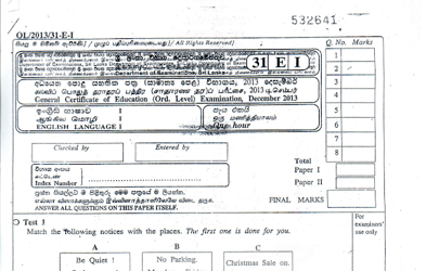 2013 G.C.E O/L English Language Paper I & II (Sinhala Medium) thumbnail