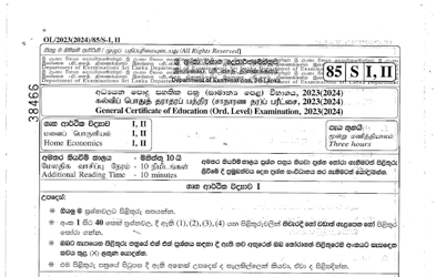 2023 G.C.E O/L Home Economics Paper & Answers (Sinhala Medium)