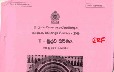 2019 G.C.E O/L Buddhism Full Marking Scheme (Sinhala Medium)