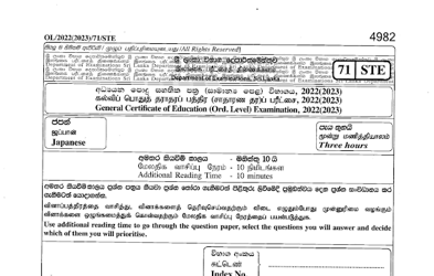 2022 G.C.E O/L Japanese Paper I & II (Sinhala Medium)