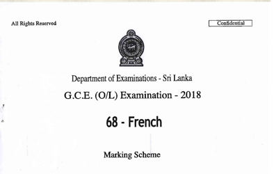 2018 G.C.E O/L French Language Full Marking Scheme (English Medium)