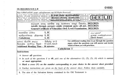 2022 G.C.E O/L Catholicism Paper III (English Medium) thumbnail