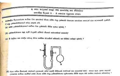 1986 A/L Physics Paper II (Essay) (Sinhala Medium)