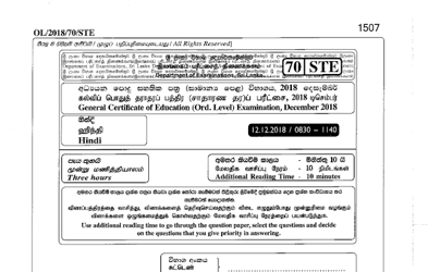 2018 G.C.E O/L Hindi Paper I & II (Sinhala Medium) thumbnail