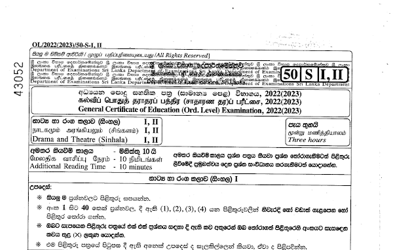 2022 G.C.E O/L Drama & Theatre Paper I & II (Sinhala Medium) thumbnail