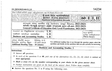 2022 G.C.E O/L Business & Accounting Studies Paper III (English Medium) thumbnail