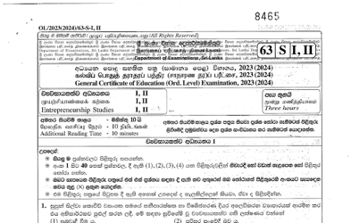 2023 G.C.E O/L Entrepreneurship Studies Paper I & II (Sinhala Medium) thumbnail