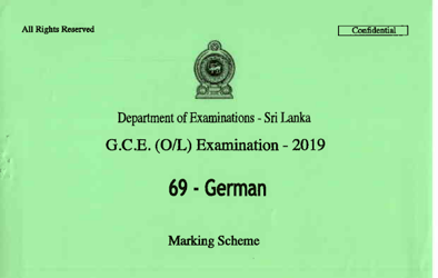 2019 G.C.E O/L German Language Full Marking Scheme (English Medium) thumbnail